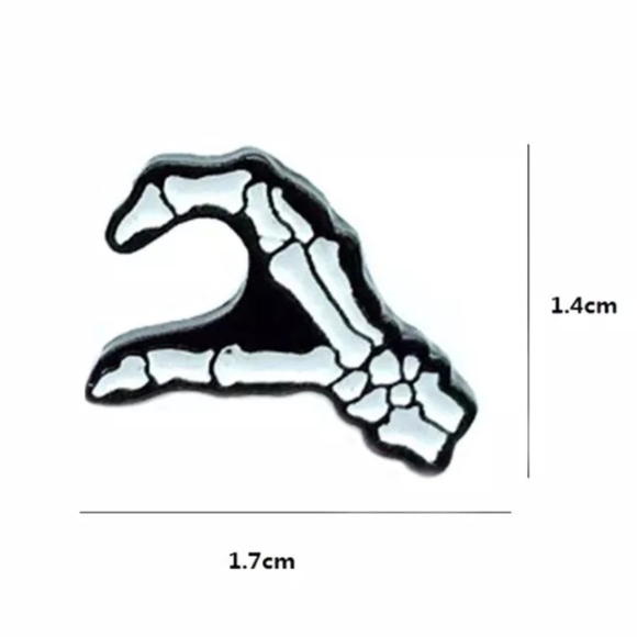 💀 Skeleton Heart Hands Pin Set - Picture 5 of 5